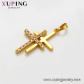 33543 xuping schmuck 24 karat vergoldet edelstein mode kreuz anhänger